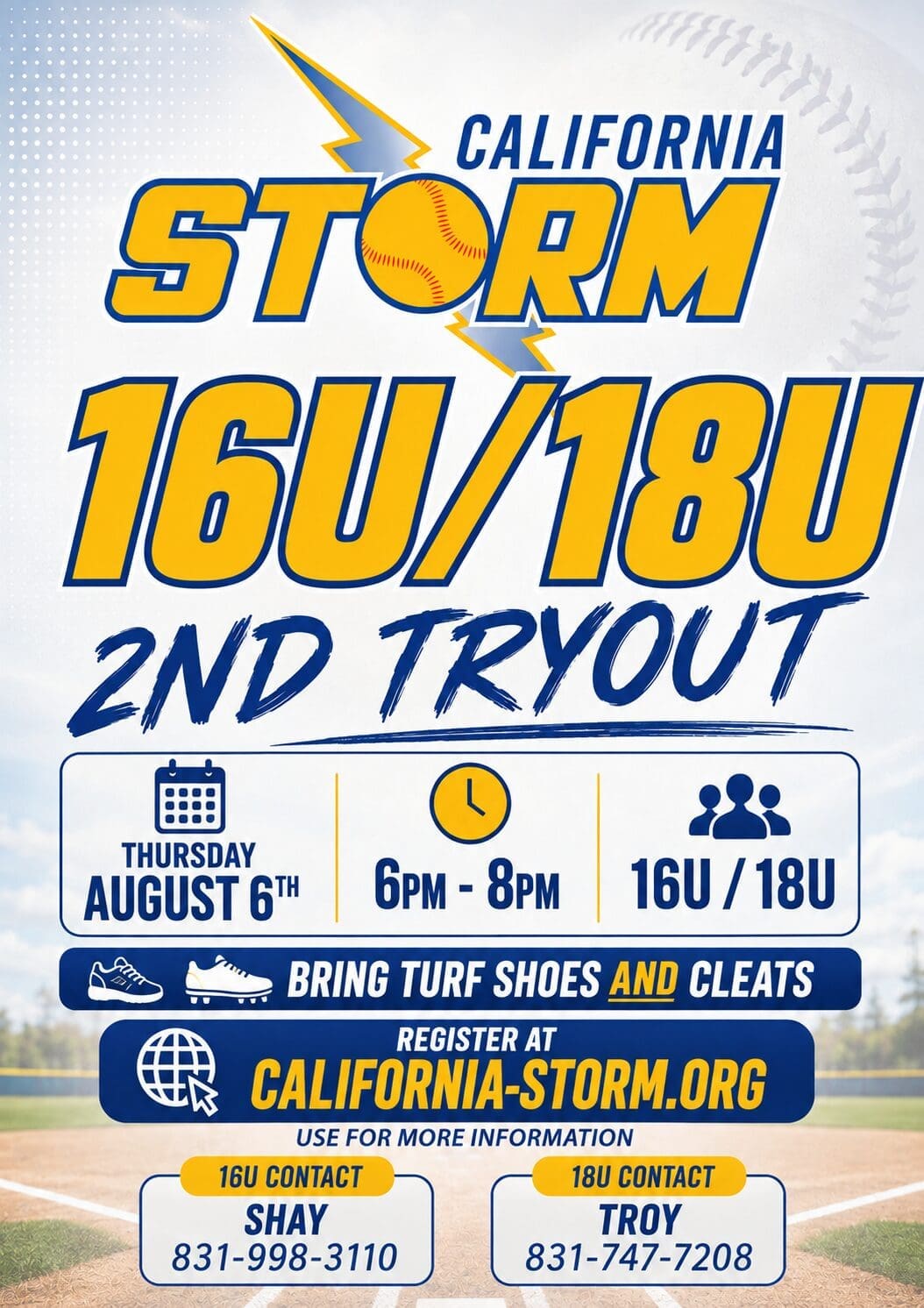 16-18u 2nd tryout 2026 fall